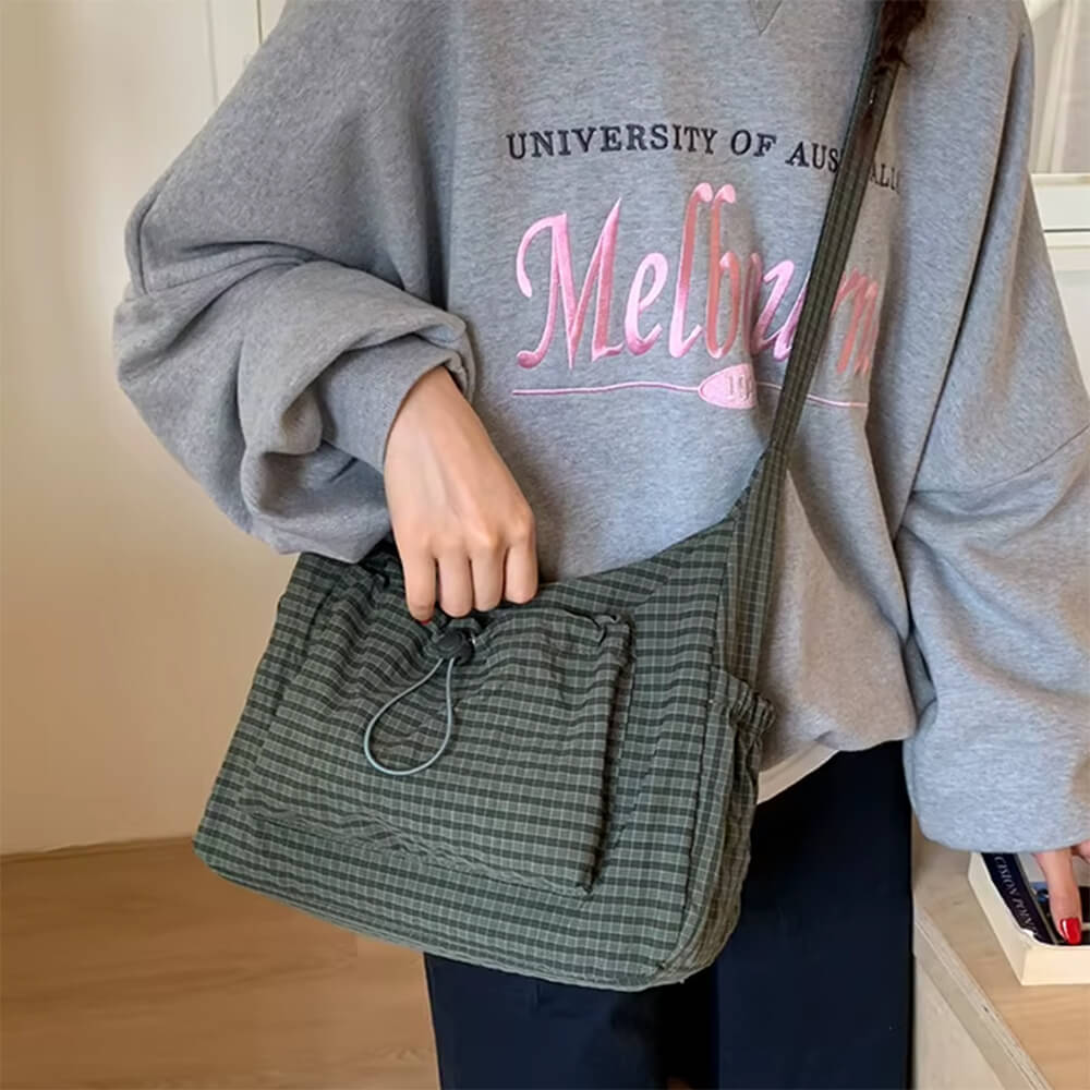 preppy style plaid shoulder bag boogzel clothing
