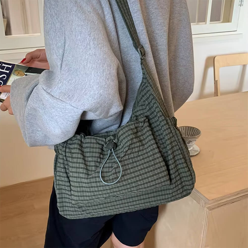 preppy style plaid shoulder bag boogzel clothing