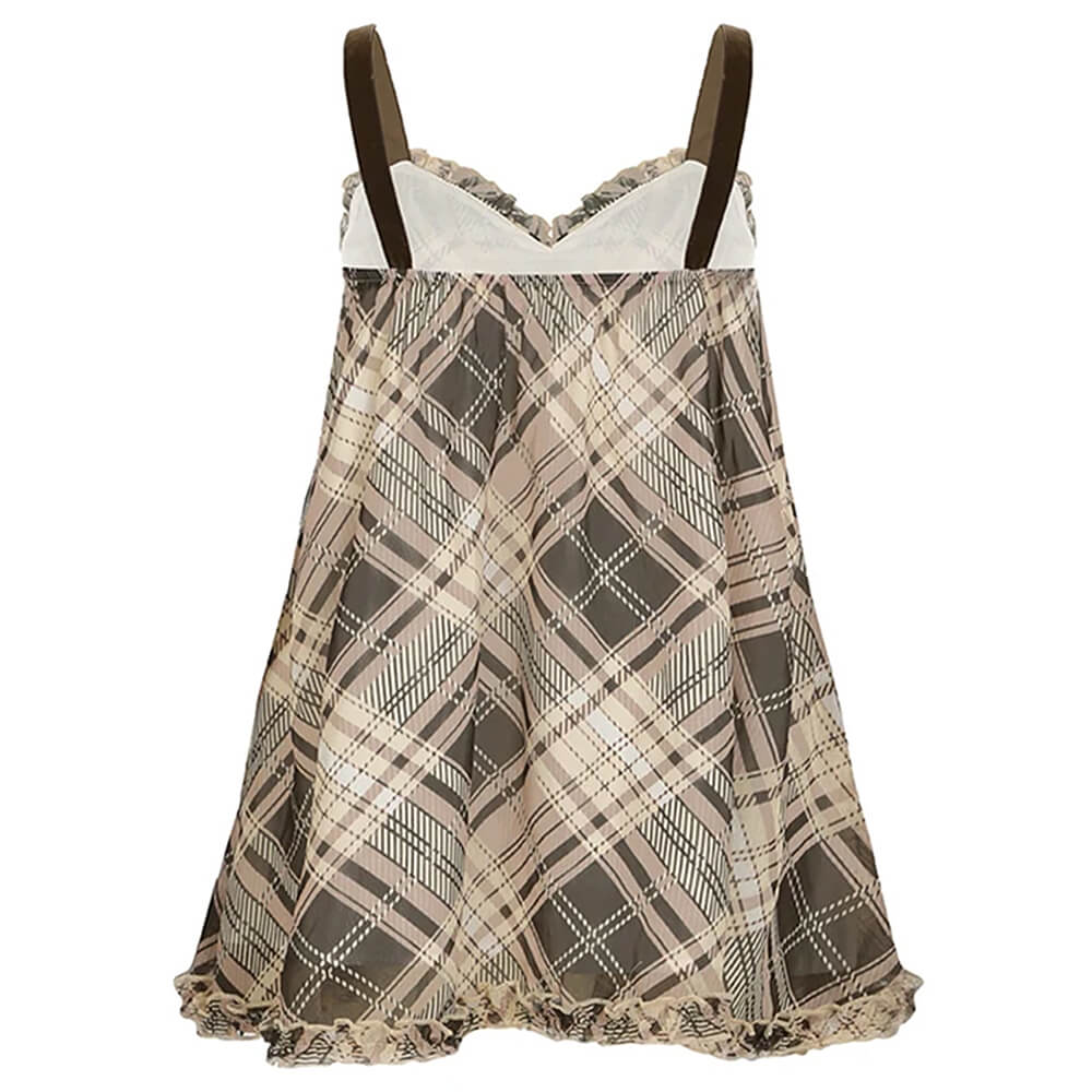 preppy aesthetic plaid mini tank dress boogzel clothing