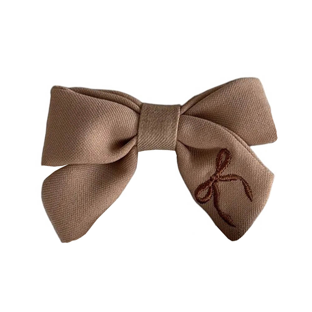 preppy bow embroidery hair bow set boogzel clothing