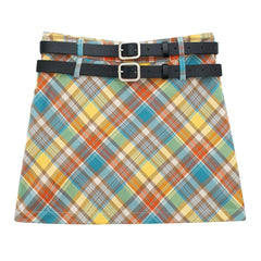 preppy colorful plaid mini skirt boogzel clothing
