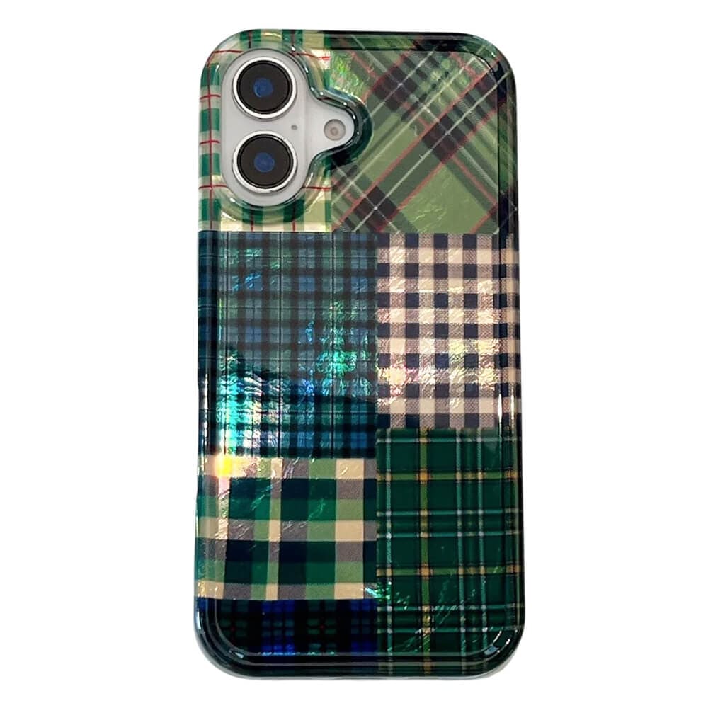 preppy green patchwork iphone case boogzel clothing