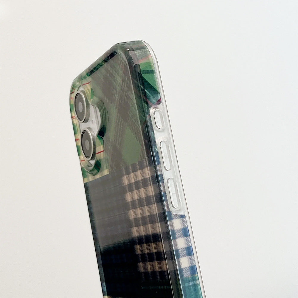 preppy green patchwork iphone case boogzel clothing