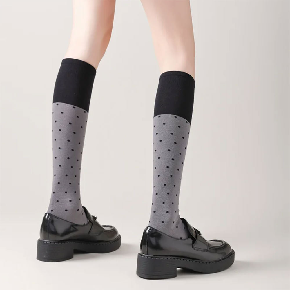 preppy polka dot knee socks boogzel clothing
