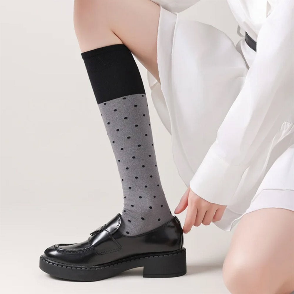 preppy polka dot knee socks boogzel clothing