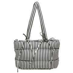 puffer striped shoulder bag boogzel clothing