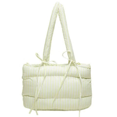 puffer striped shoulder bag boogzel clothing