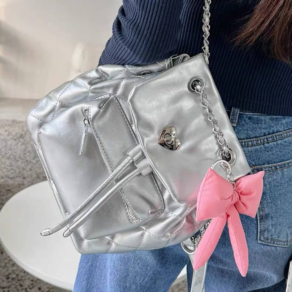 puff bow keychain boogzel clothing