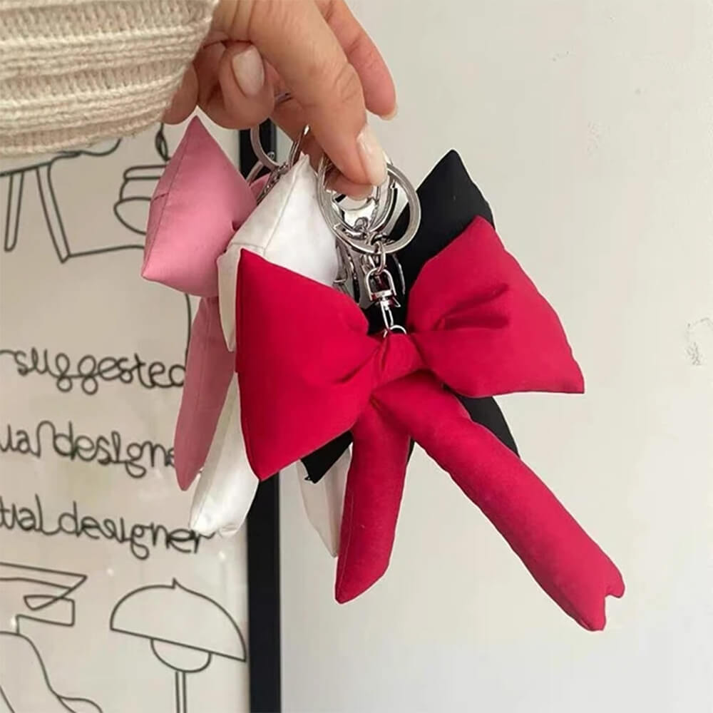 puffy bow keychain boogzel clothing