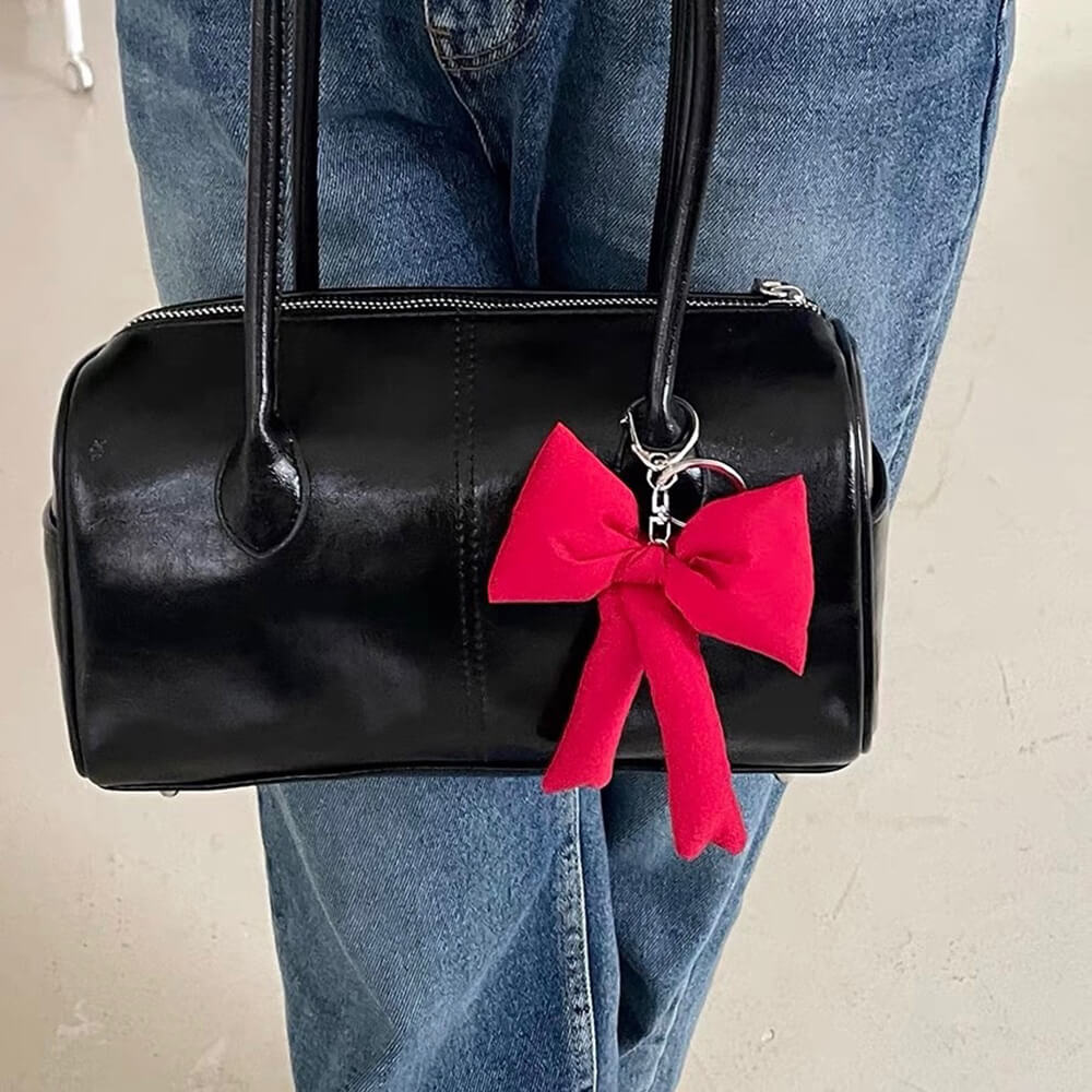 puff bow keychain boogzel clothing