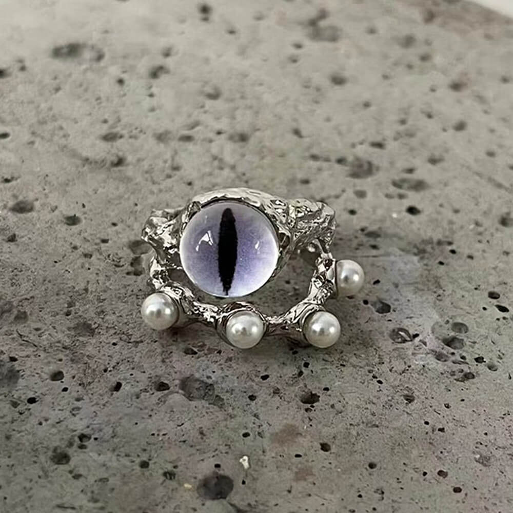 purple cat eye ring boogzel clothing