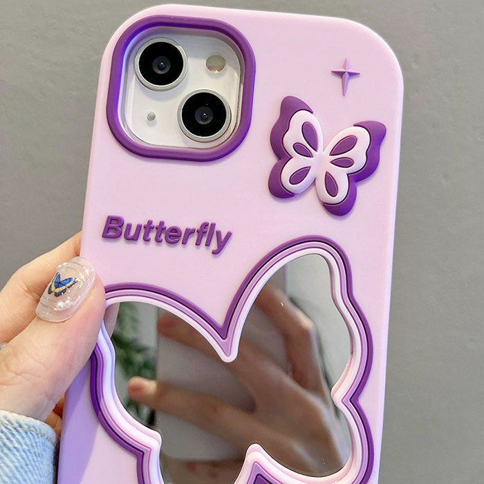 purple butterfly mirror iphone case boogzel clothing