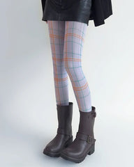 purple check pattern tights boogzel clothing