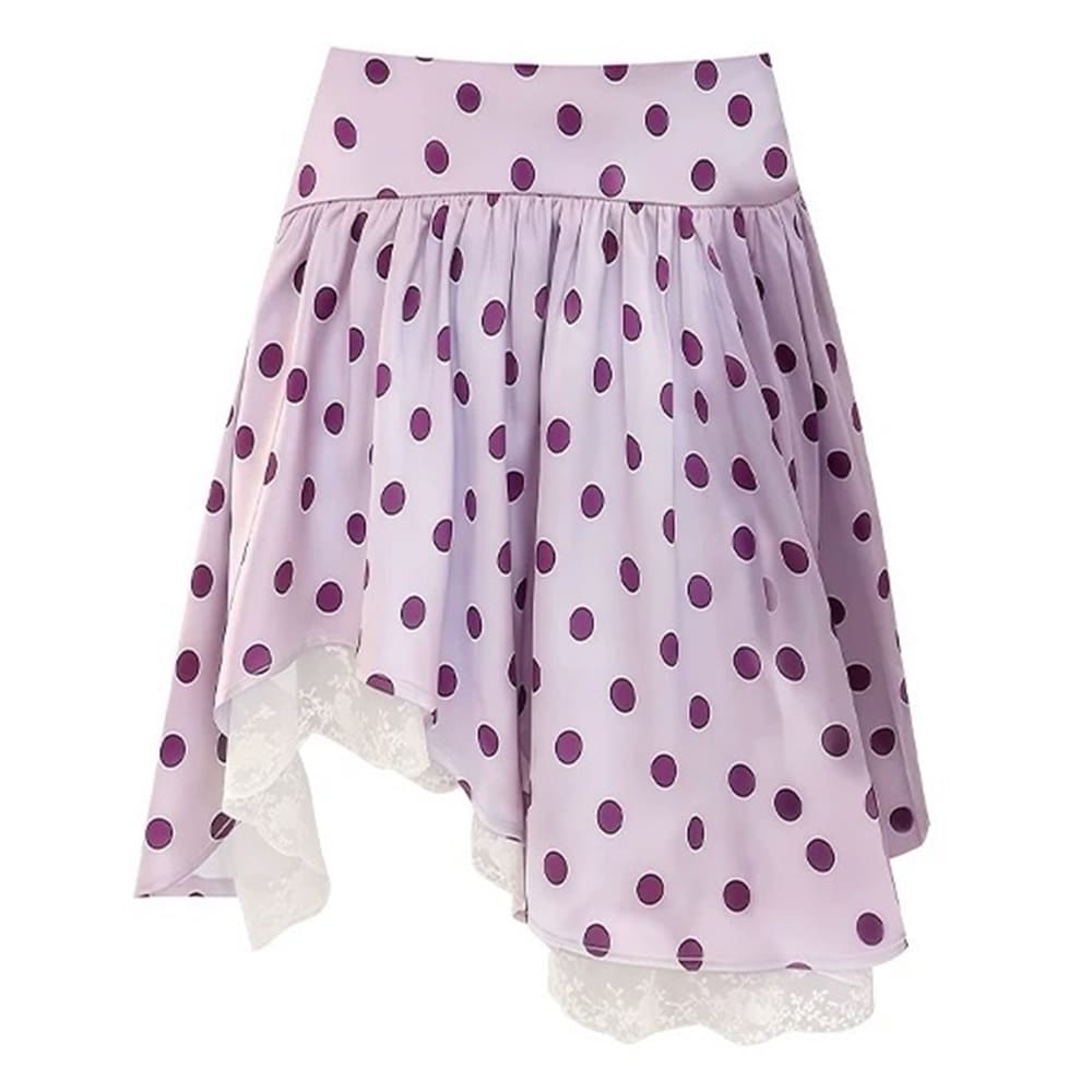 purple polka dot layered ruffle skirt boogzel clothing