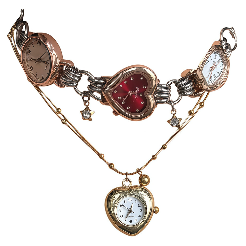 queen of hearts watch necklace boogzel clothing
