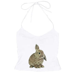 rabbit print y2k halter top boogzel clothing