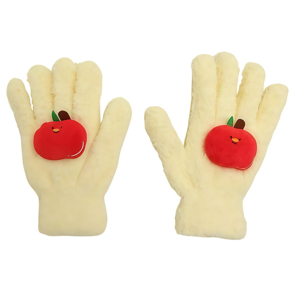 red apple fuzzy gloves boogzel clothing