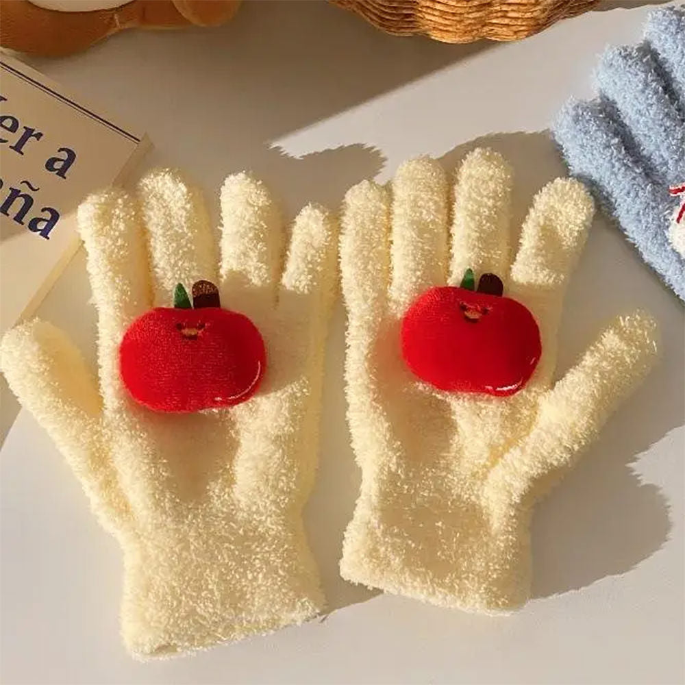 red apple fuzzy gloves boogzel clothing