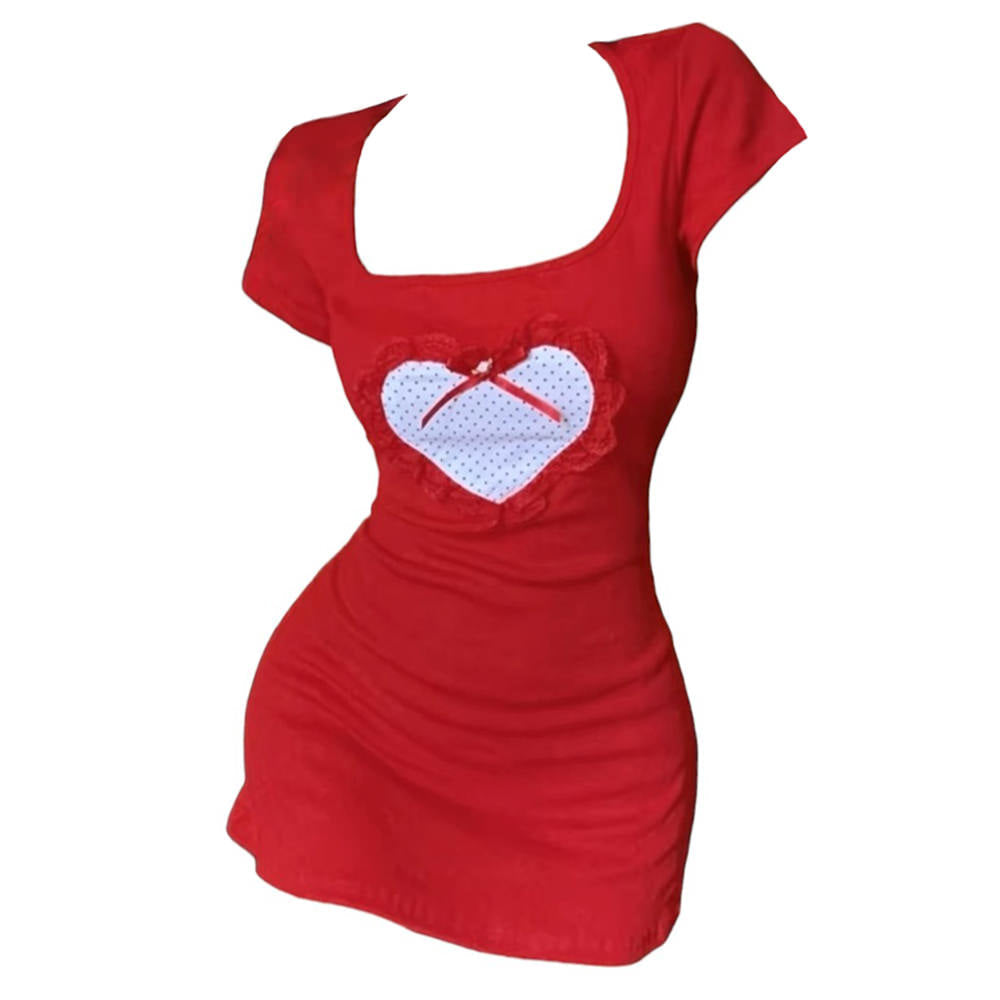 red heart mini dress boogzel clothing
