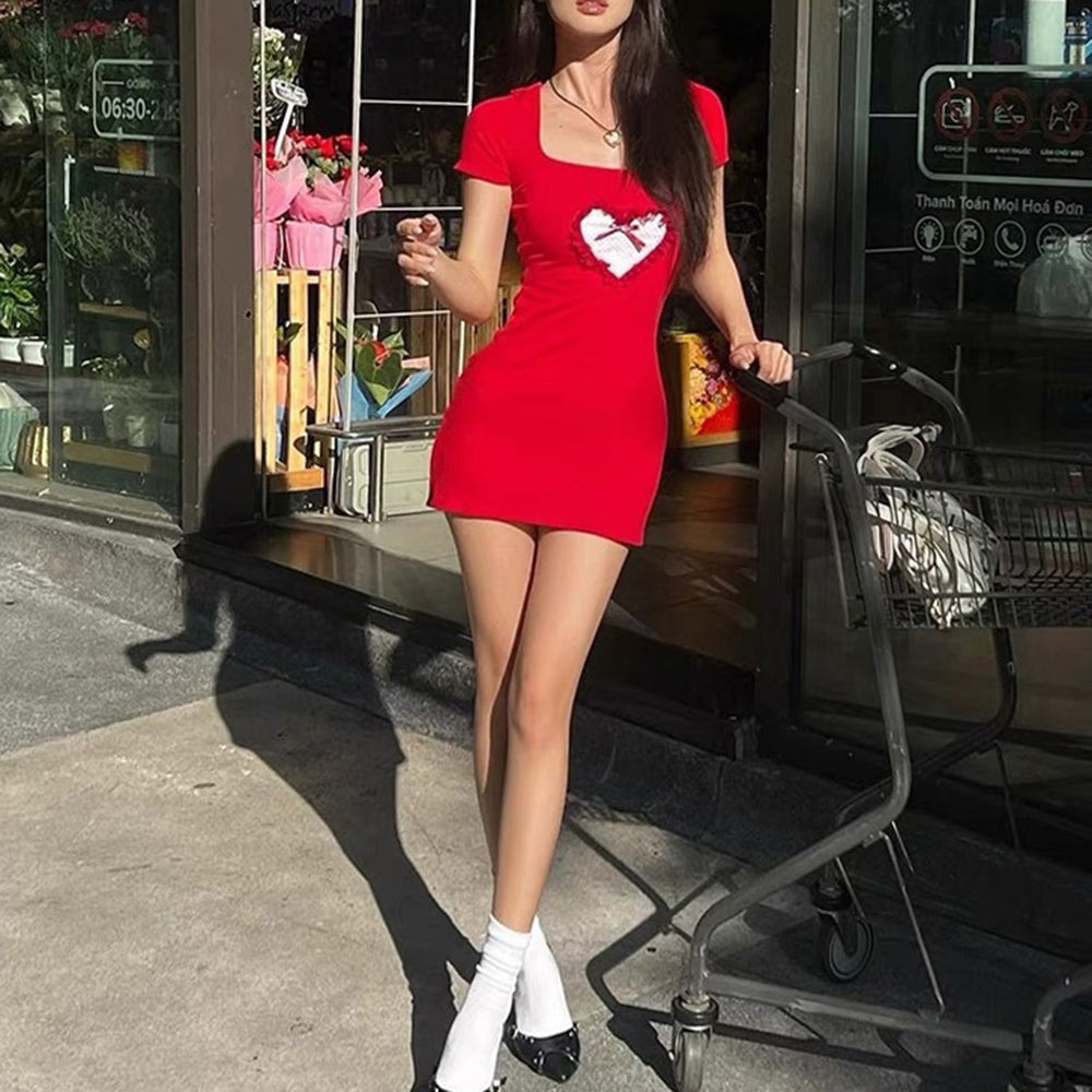 red heart mini dress boogzel clothing