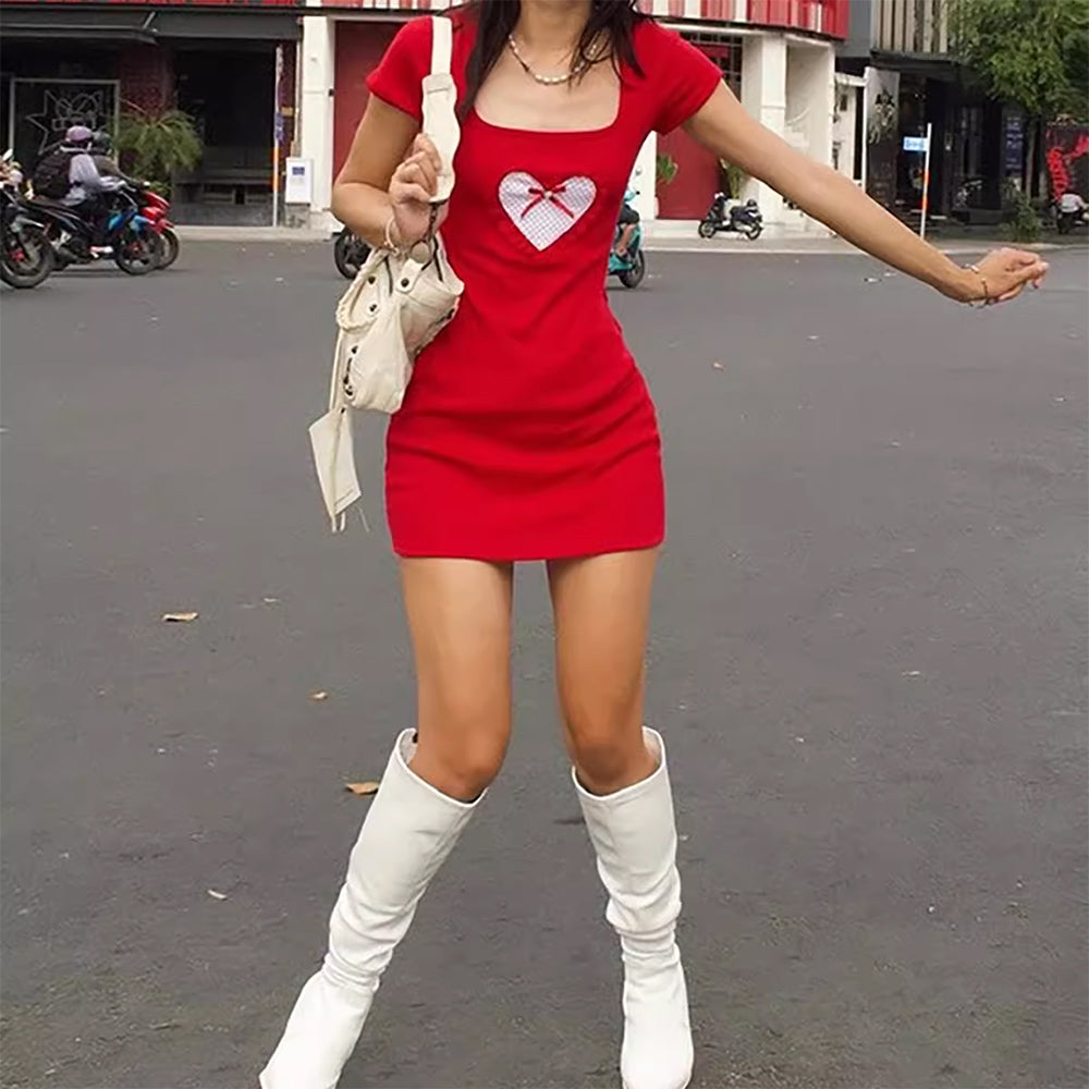 red heart mini dress boogzel clothing