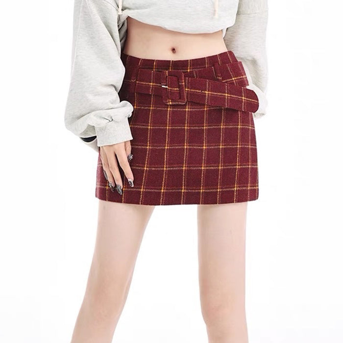 red plaid mini skirt boogzel clothing