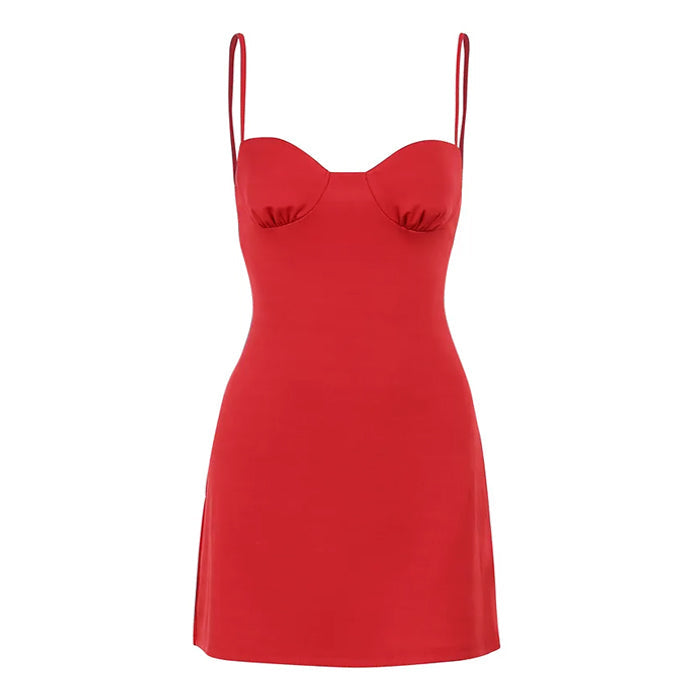 red satin mini dress boogzel clothing