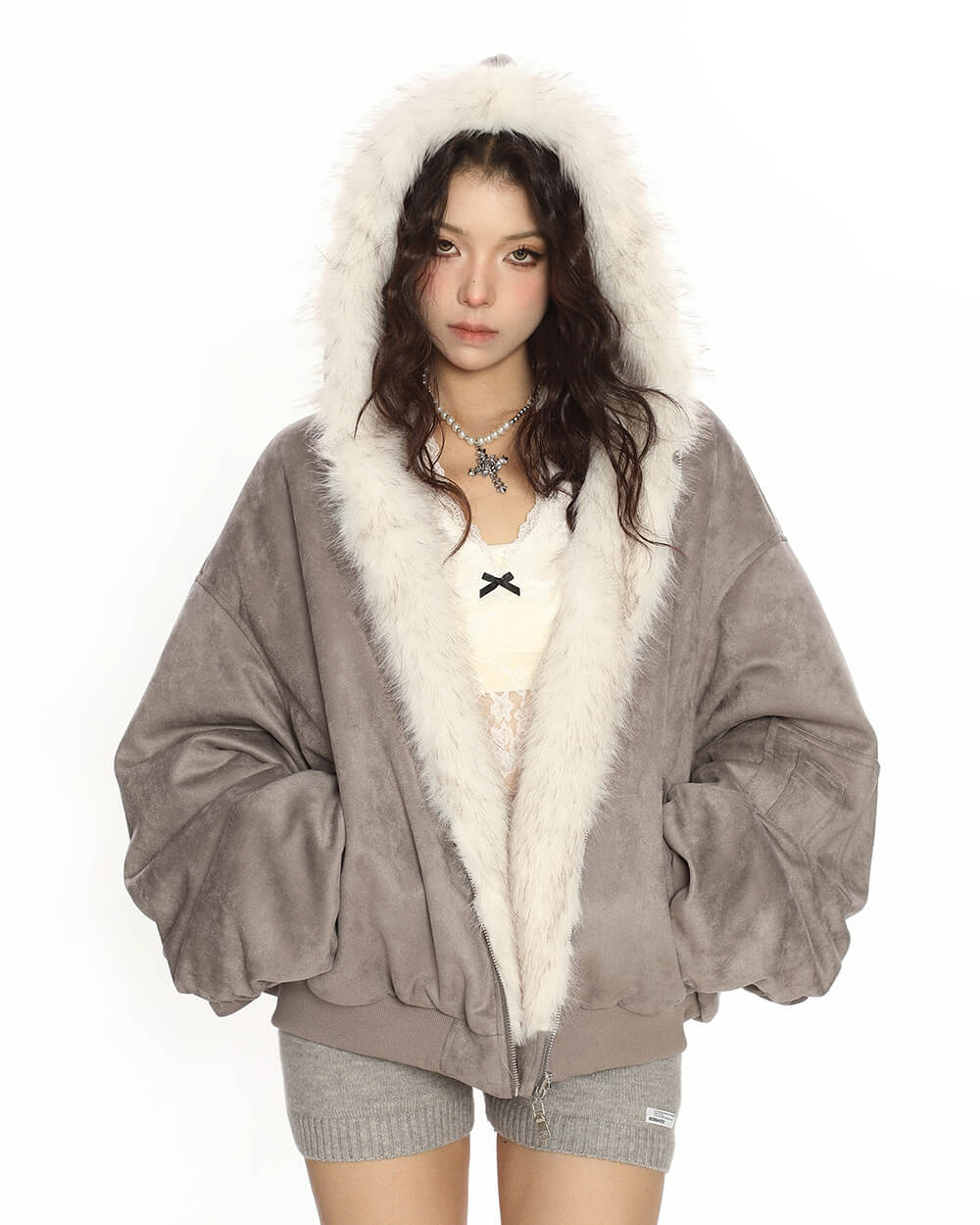 reversible fur zip jacket boogze clothing