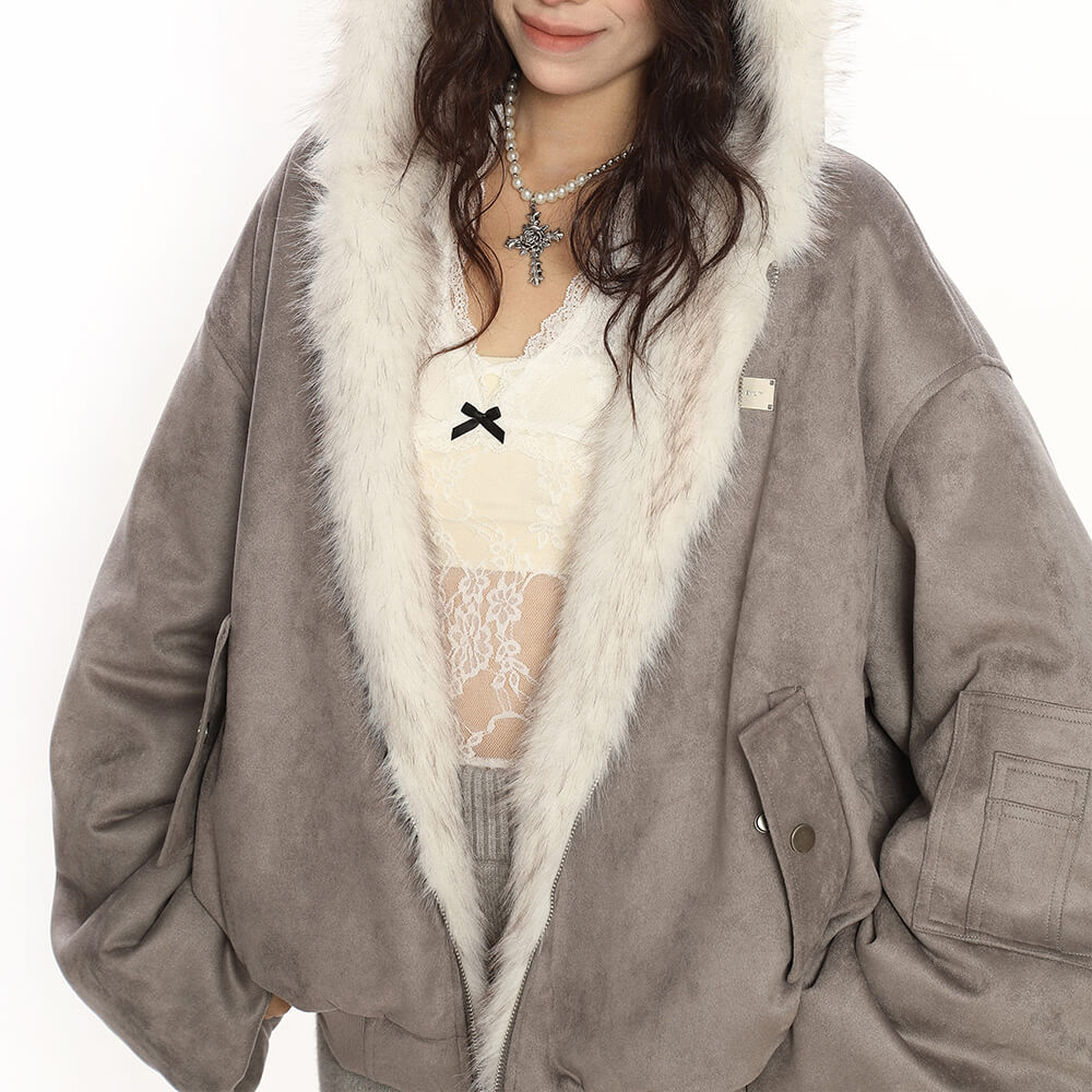 reversible fur zip jacket boogze clothing