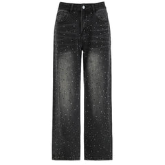 rhinestone black jeans boogzel clothing