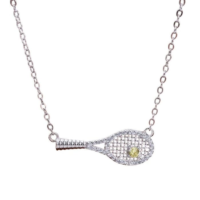 rhinestone tennis racket necklace boogzel clothing