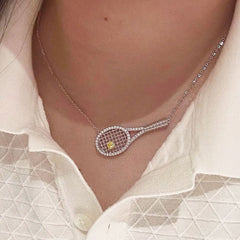 rhinestone tennis racket necklace boogzel clothing