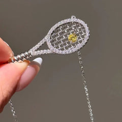 rhinestone tennis racket necklace boogzel clothing
