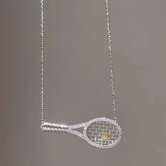 rhinestone tennis racket necklace boogzel clothing