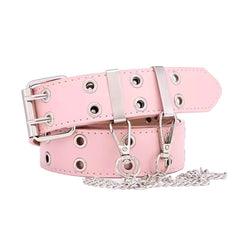 pink rivet chained belt boogzel clothing