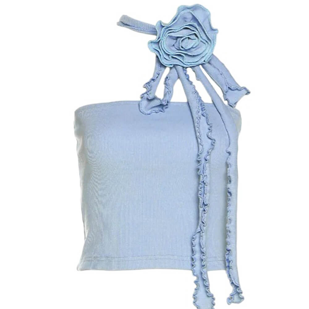 rose ruffled crop top boogzel clothing