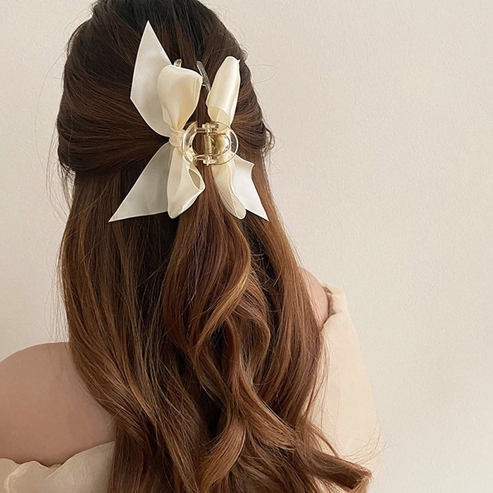 satin bow hair claw boogzel clothing