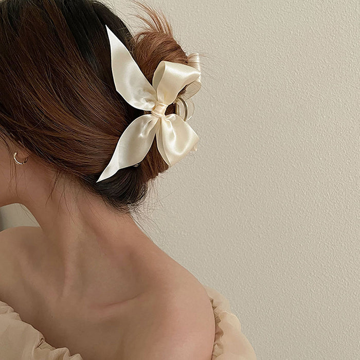 satin bow hair claw boogzel clothing