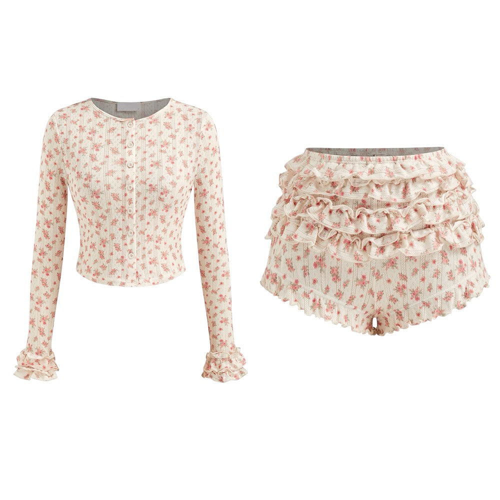secret garden floral top shorts set boogzel clothing