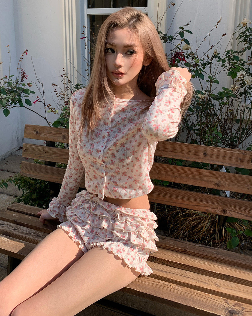 secret garden floral top shorts set boogzel clothing