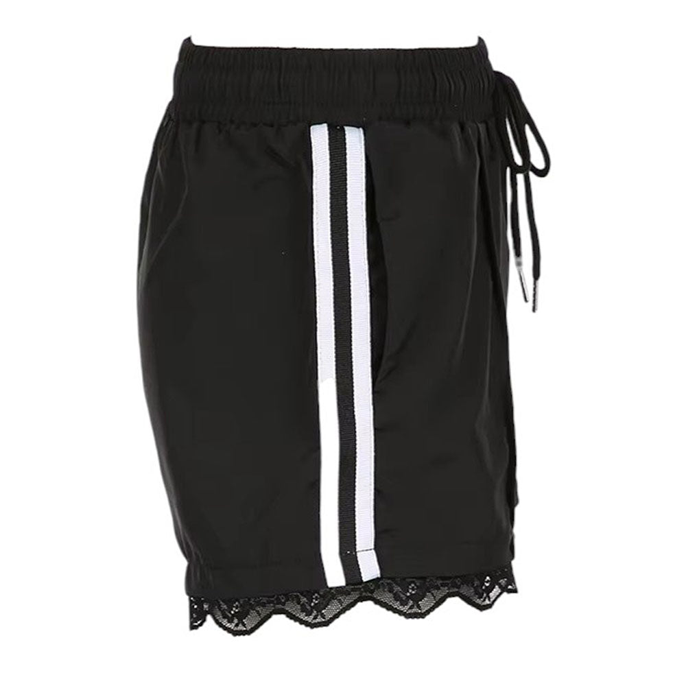 side stripe lace trim shorts boogzel clothing