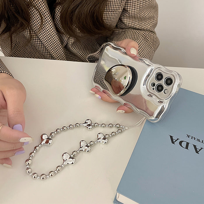 silver bead chain iphone case boogzel clothing