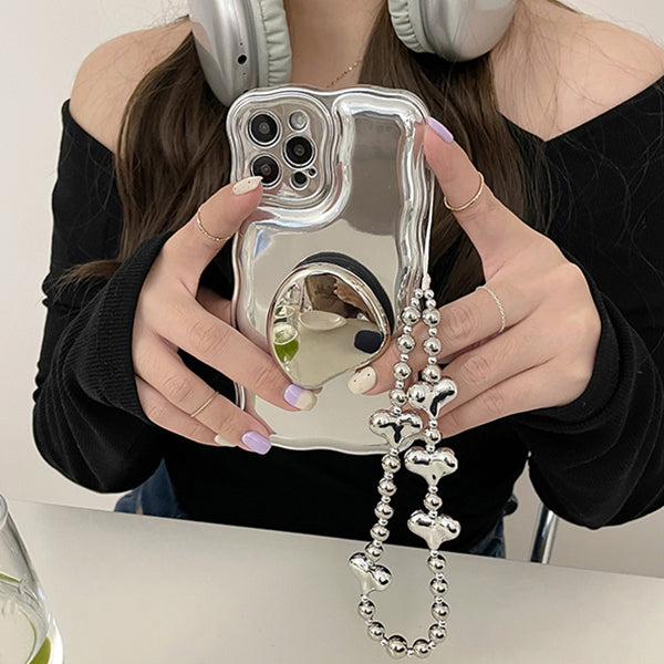 silver bead chain iphone case boogzel clothing