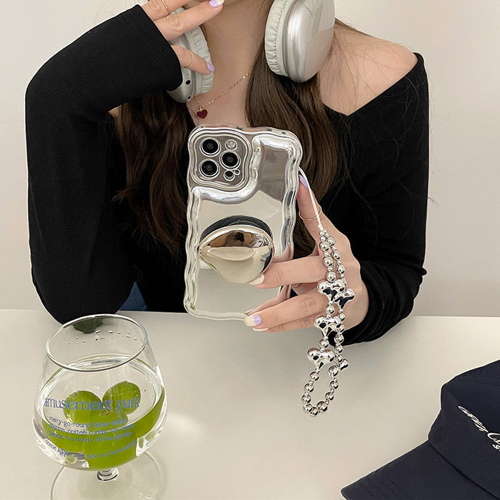 silver bead chain iphone case boogzel clothing