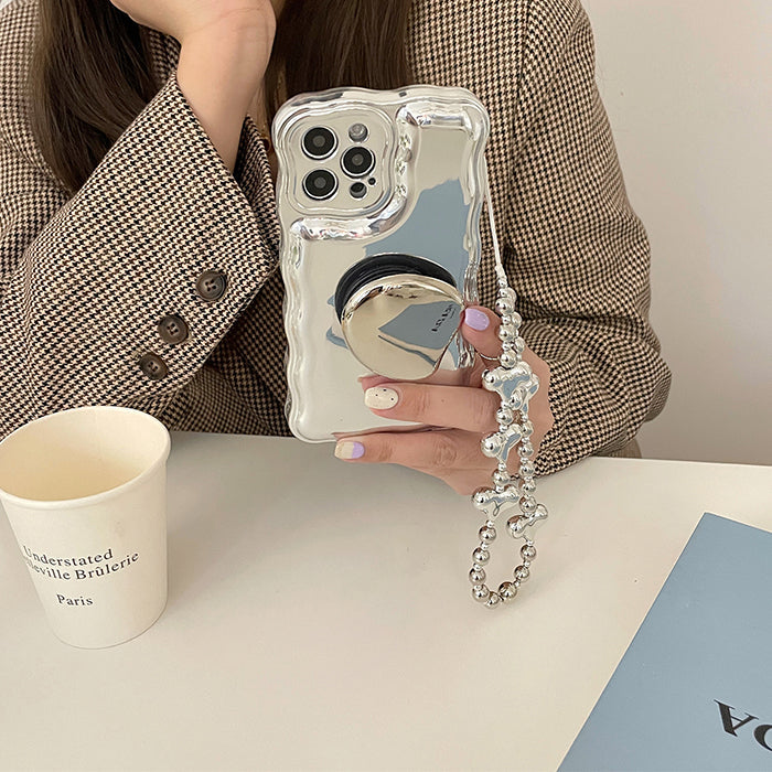 silver bead chain iphone case boogzel clothing