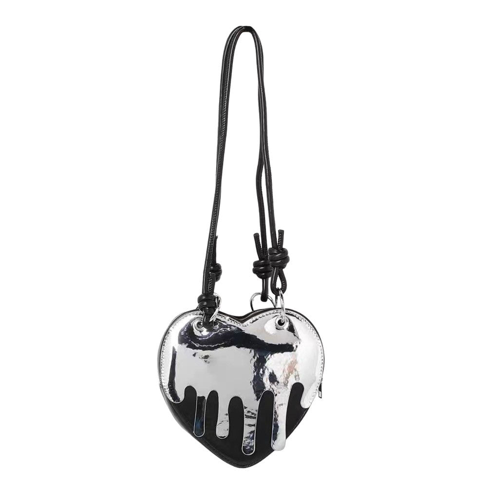 silver drip heart handbag boogzel clothing