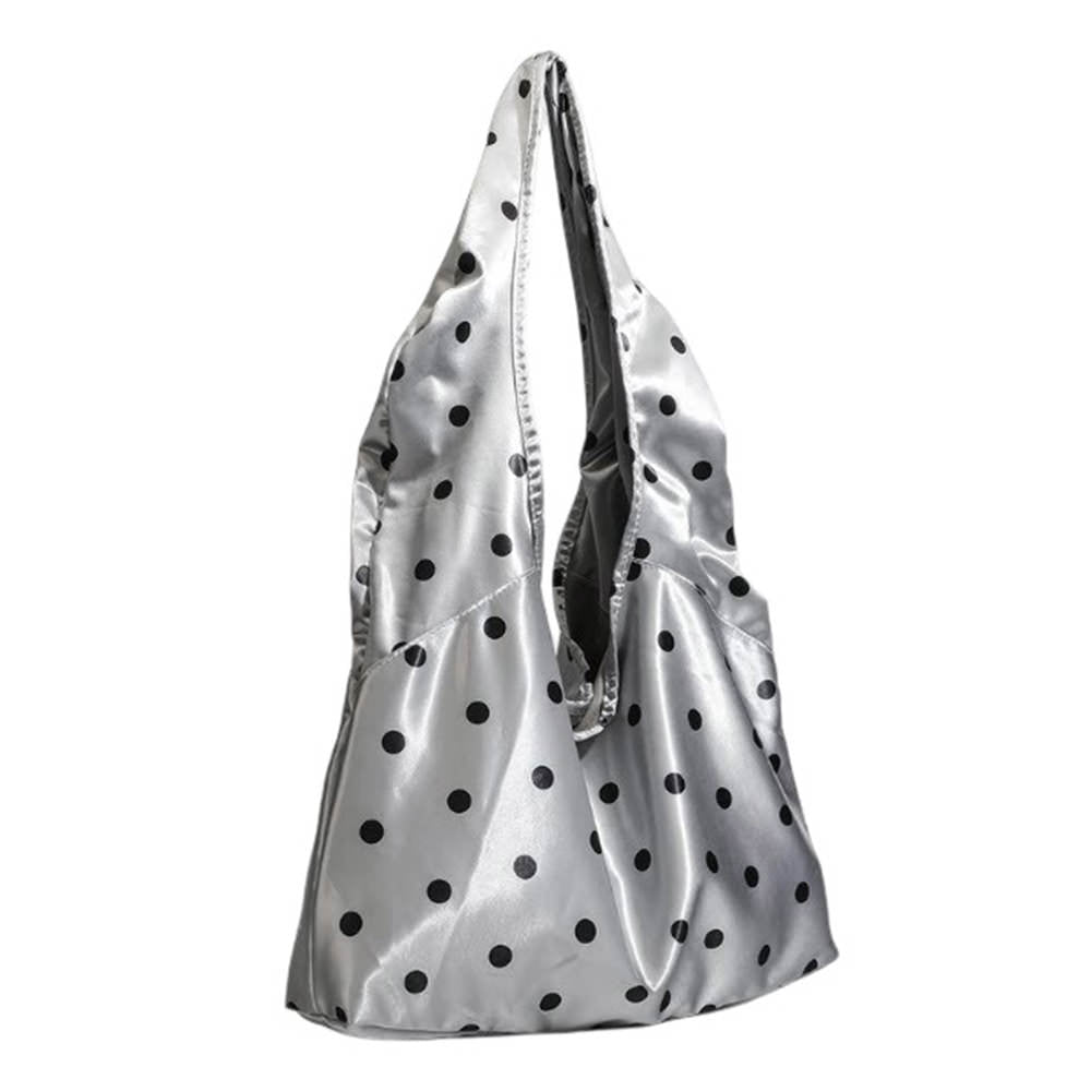 silver polka dot shoulder bag boogzel clothing