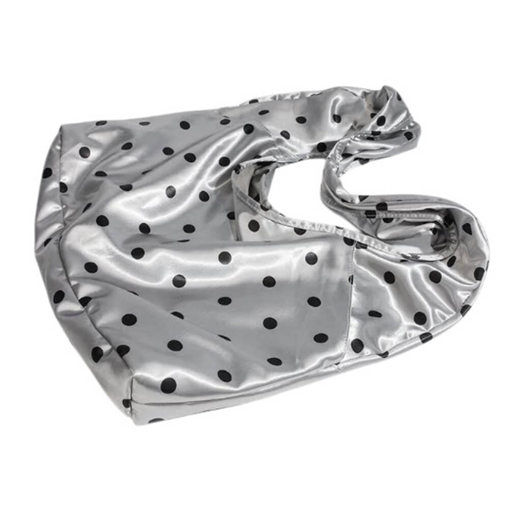 silver polka dot shoulder bag boogzel clothing