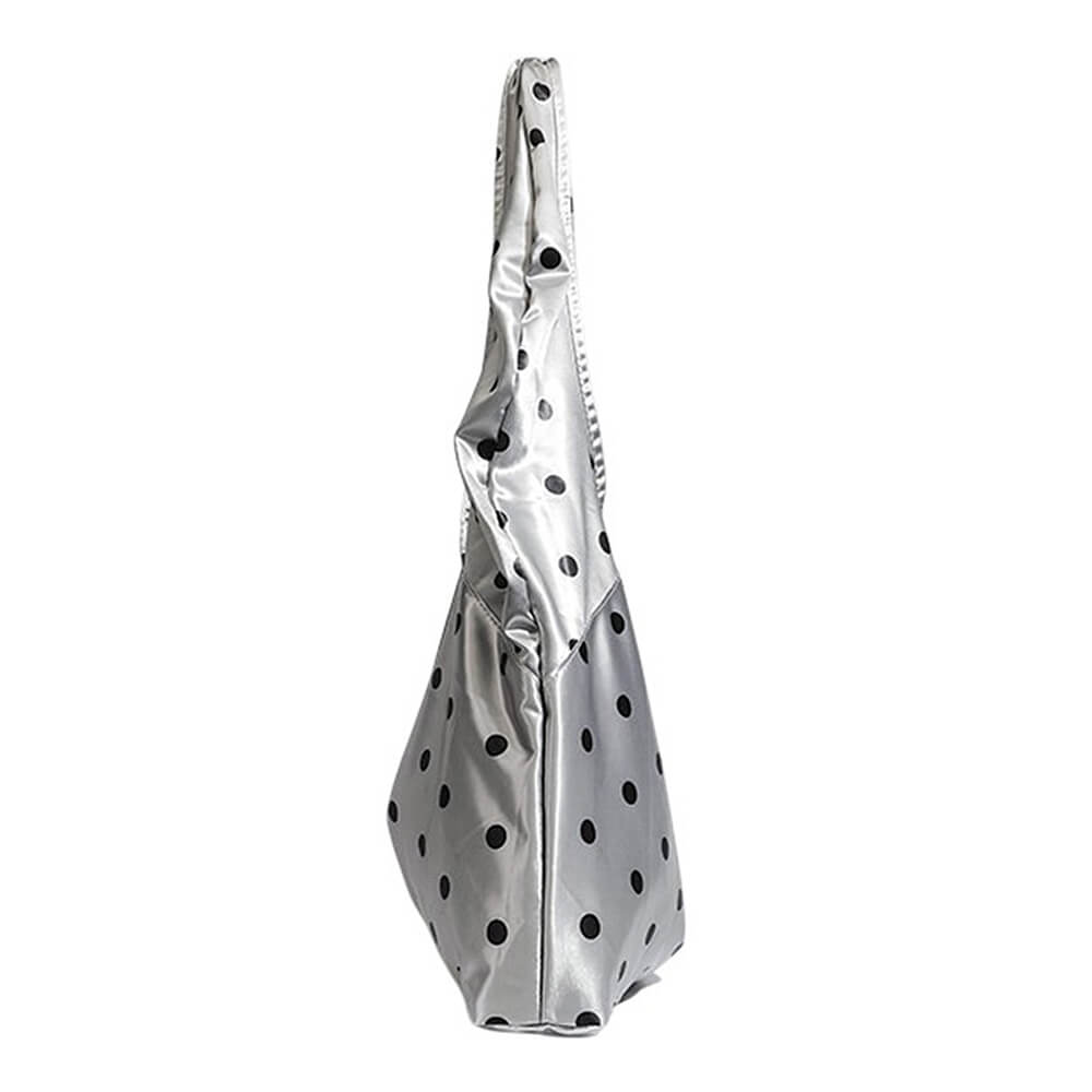 silver polka dot shoulder bag boogzel clothing