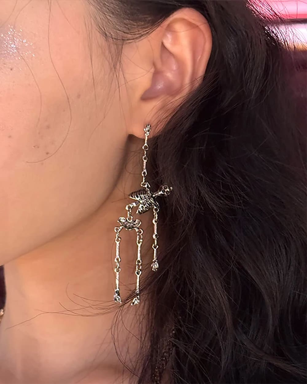 skeleton drop earrings boogzel clothing